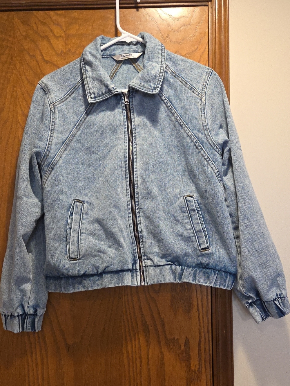 Light Blue Denim Zip-Up Jacket by Blu Edit